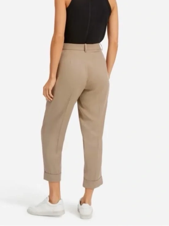 Everlane The Put Together Lyocell Pleated Front Tapered Leg Cuffed Hem Trousers - Picture 2 of 12